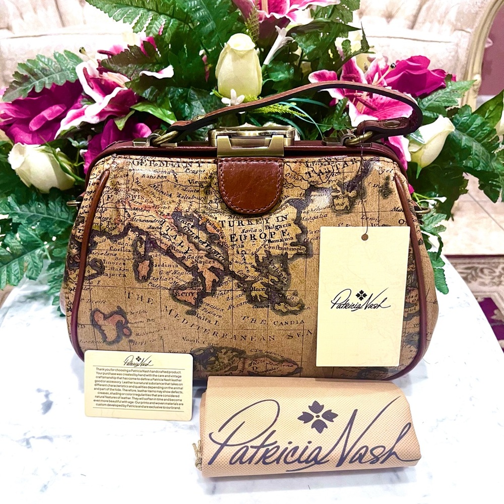 Patricia Nash Gracchi Euro Map Crossbody Bag